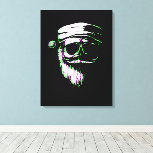 Coole Kerstman Canvas Afdruk (Insitu (Houten vloer))