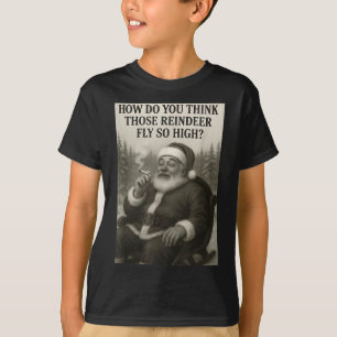 Coole kerstman die wiet rookt kerstcitaat t-shirt