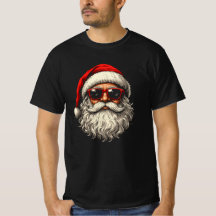 Coole kerstman gezicht draagt zonnebril kerstmis