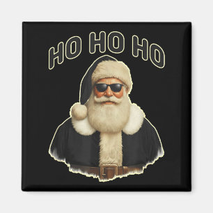 Coole Kerstman in zwarte hoed Sungles Grafisch Magneet