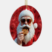 Coole Kerstman Keramisch Ornament (Rechts)
