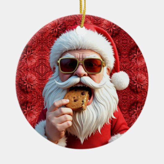 Coole Kerstman Keramisch Ornament (Voorkant)