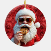 Coole Kerstman Keramisch Ornament (Achterkant)