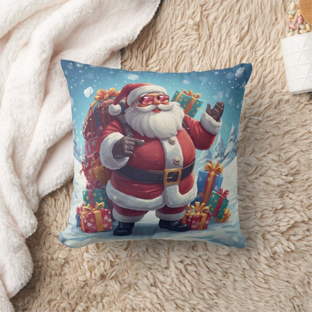 Coole Kerstman Kussen – Festieve Charme voor Gezel (Deken)