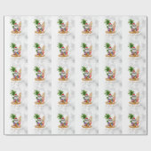 Coole Kerstman,Palmboom,Strand Bokeh  Cadeaupapier (Vlak)