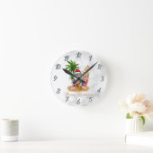Coole kerstman,Palmboom,Strand Bokeh Ronde Klok (Huis)