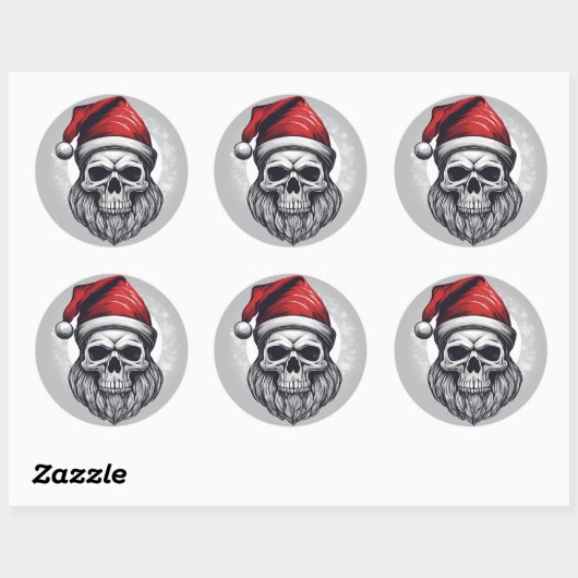 Coole Kerstman Ronde Sticker (Vel)