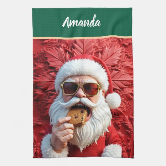 Coole Kerstman Theedoek (Verticaal)