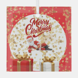 Coole Kerstman Vakantie met Kerstmis 🎅 Glas Ornament