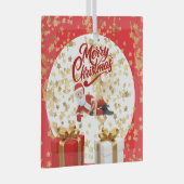 Coole Kerstman Vakantie met Kerstmis 🎅 Glas Ornament (Voorkant Rechts)