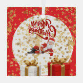 Coole Kerstman Vakantie met Kerstmis 🎅 Glas Ornament (Achterkant)