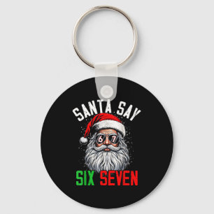 Coole Kerstman Zegt Zes Zeven Grappige Kerstmis 67 Sleutelhanger