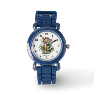 Coole kids unisex giraffe liefhebbers voeg naam to horloge