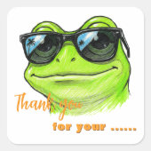 Coole Kikker Zonnebril Vierkante Sticker (Voorkant)