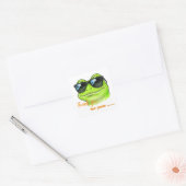 Coole Kikker Zonnebril Vierkante Sticker (Envelop)