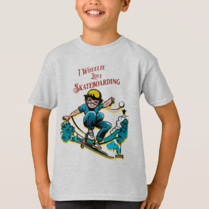 Coole Kinder Skateboarder Leuk Citaat Wieler T-shirt