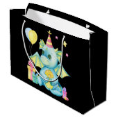 coole kinder unisex dragon voegt naam Happy Birthd Groot Cadeauzakje (Achterkant Gekanteld)
