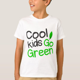 coole kinderen gaan groen t-shirt