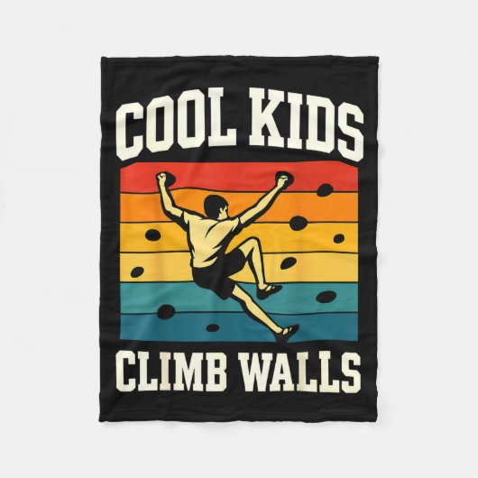 Coole kinderen klimmen muren Extreme rotsklimmen B Fleece Deken (Voorkant)