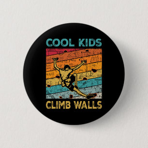 Coole kinderen klimmen muren Extremesport Rotsklim Ronde Button 5,7 Cm