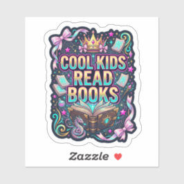 Coole kinderen lezen boeken - fantasie boekenliefh sticker