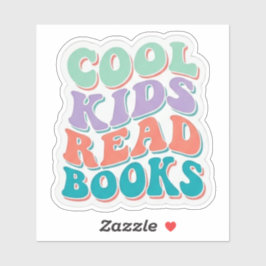 Coole kinderen lezen boeken - golvend boekliefhebb sticker
