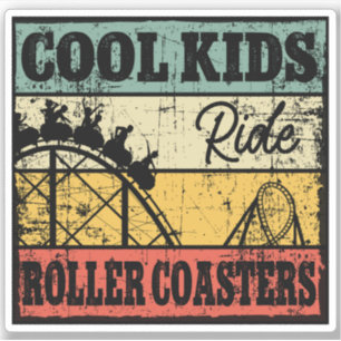 Coole kinderen rijden in achtbanen Funny Coaster T Sticker
