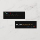 coole kleurenpixels modern professioneel zwart mini visitekaartje (Voorkant / Achterkant)