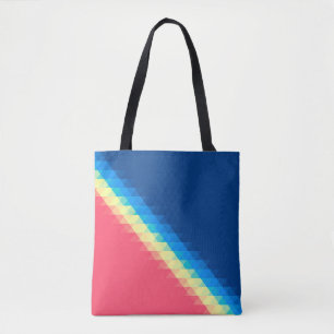 coole , kleurrijke driehoeken in het stadje , afge tote bag