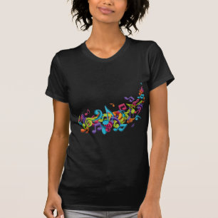 coole kleurrijke muzieknoten en geluiden t-shirt
