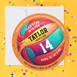 Coole kleurrijke sport All-Star basketbal verjaard Kaart