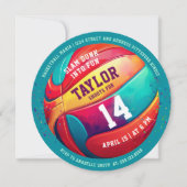 Coole kleurrijke sport slam dunk basketbal verjaar kaart (Voorkant)