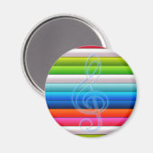 coole kleurrijke strepen met muzieknotitie magneet (Voorkant / Achterkant)