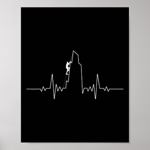 Coole klimkunst voor mannen vrouwen berg rots poster
