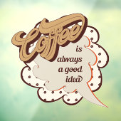 coole koffiewinkel, kunst in het tekstgedeelte Win Raamsticker (Vel 3)