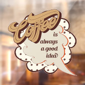 coole koffiewinkel, kunst in het tekstgedeelte Win Raamsticker (Vel 2)