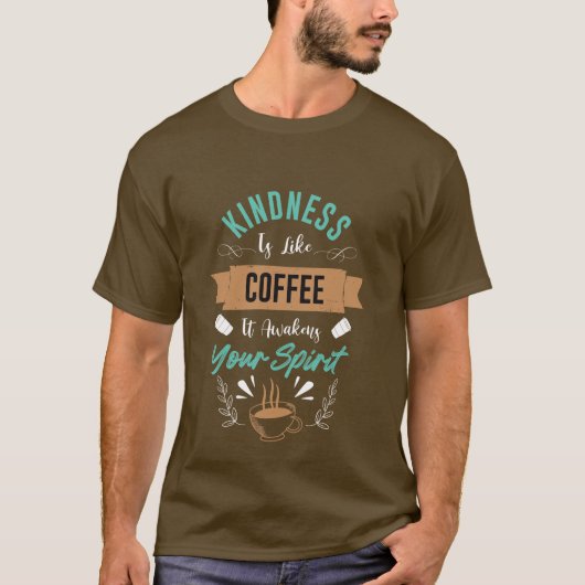 coole koffiewoordkunst T-Shirt (Voorkant)