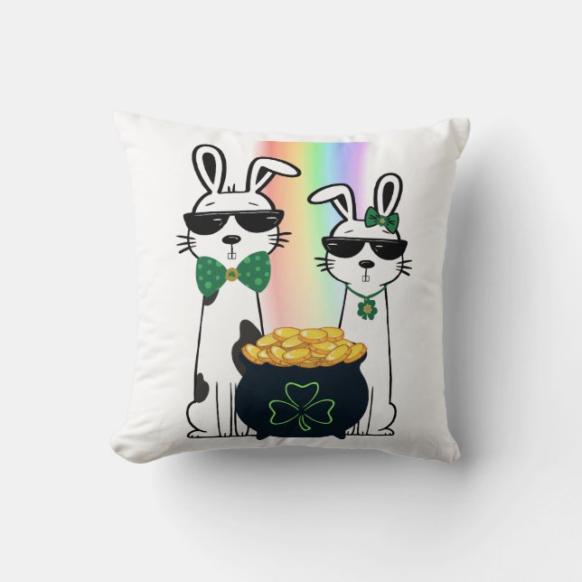 Coole konijnen en pot met goud kussen (Voorkant)