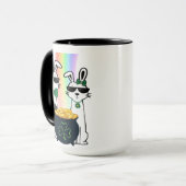 Coole konijnen en pot met goud mok (Voorkant links)