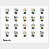 Coole konijnen en pot met goud vierkante sticker (Vel)