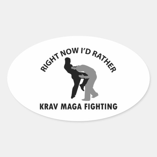 coole Krav maga design Ovale Sticker (Voorkant)