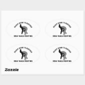 coole Krav maga design Ovale Sticker (Vel)