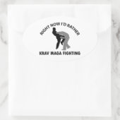 coole Krav maga design Ovale Sticker (Tas)