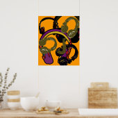 coole kunsthoofdtelefoon in djay poster (Keuken)