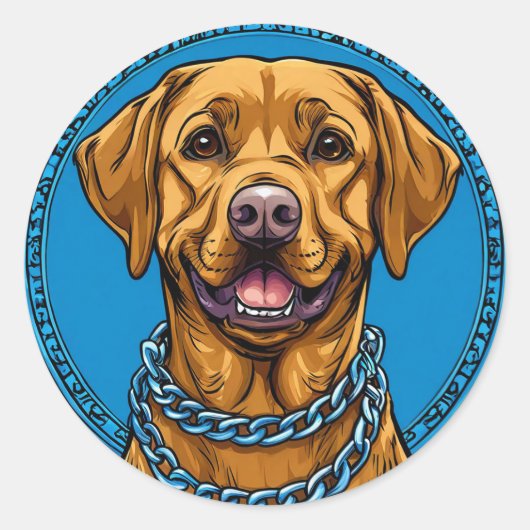 Coole labrador hond ronde sticker (Voorkant)