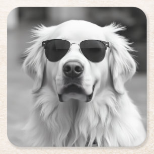 Coole Labrador met zonnebril – Grappig hondenontwe Kartonnen Onderzetters