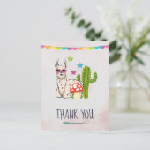 Coole lama in hartvormige zonnebril Dank je wel Briefkaart (Staand voorkant)