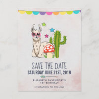 Coole lama in hartvormige zonnebril Save the Date