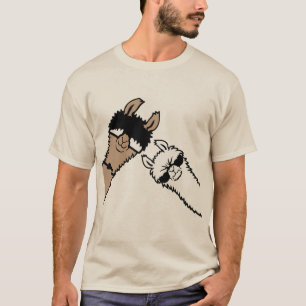 Coole lama's die zonnebrillen dragen, grappige die t-shirt