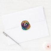 COOLE LGBTQ+ LUIAARD MET EEN ZONNEBRIL RONDE STICKER (Envelop)